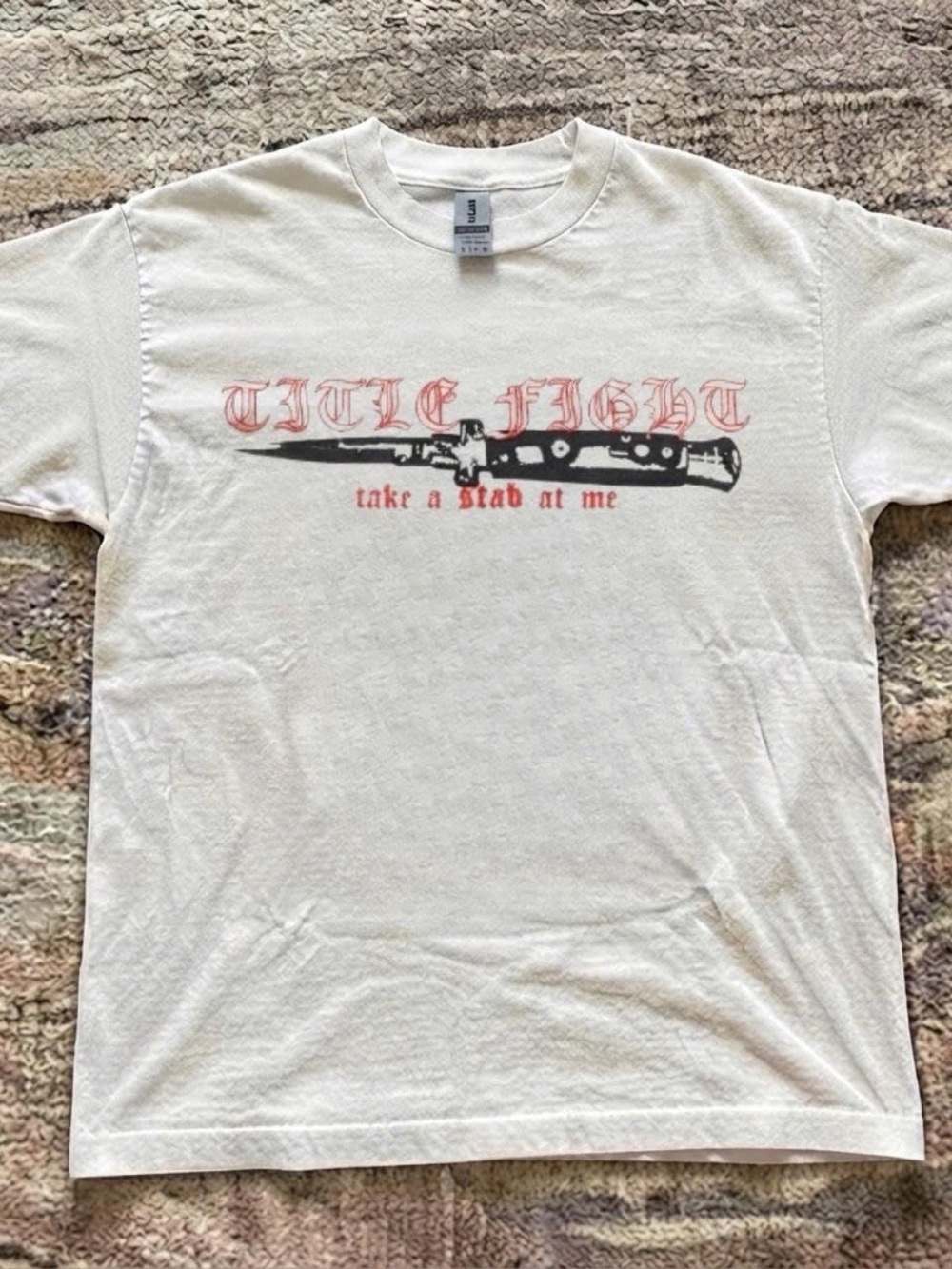 White 'Title Fight' Graphic Tee - Men's Casual Shirt
